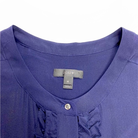 J.crew Silk Ruffle Front Jumpsuit in Navy Blue StyleF5571 - Picture 8 of 9